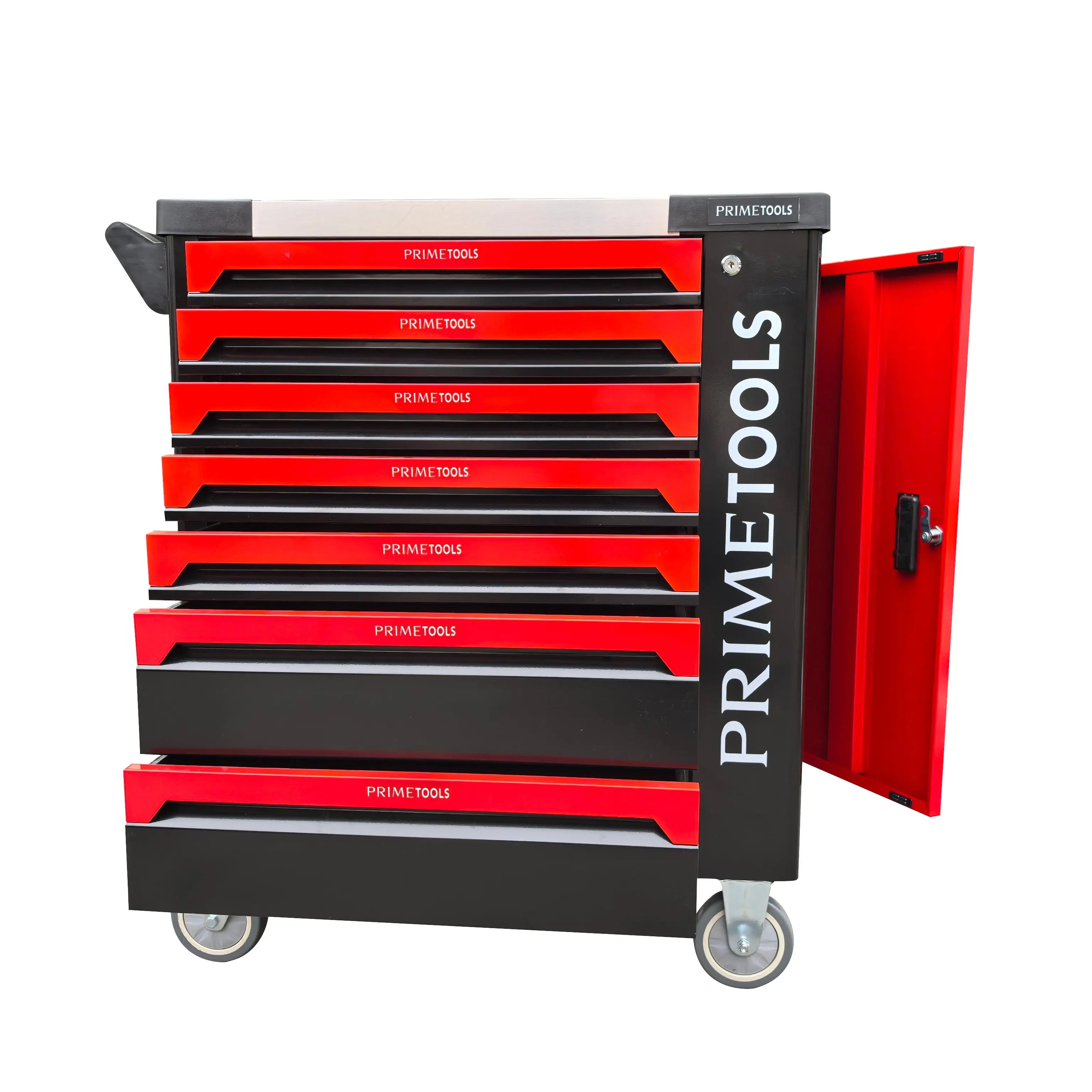 PRIME TOOLS Werkzeugwagen mit 262 Teilen – Profi Werkstattwagen mit 7 Schubladen & Rollen Prime Deluxe GmbH