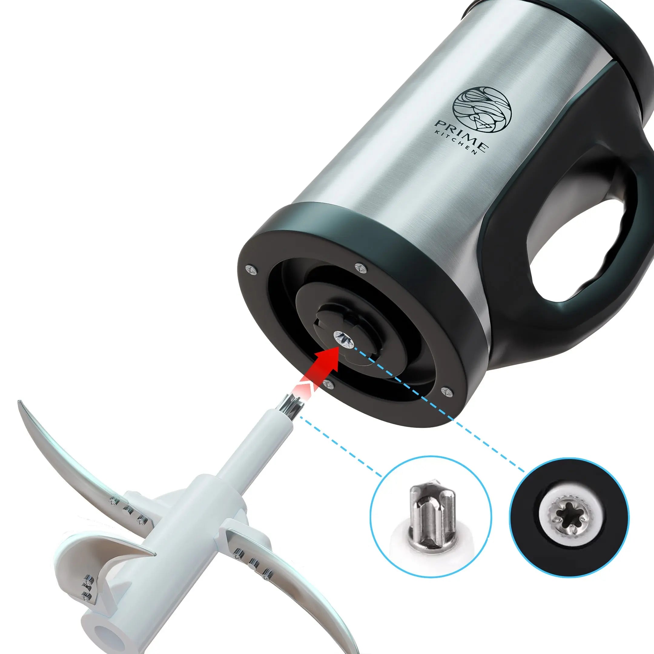 Prime Kitchen Elektrischer Zerkleinerer – 2L, 3L, 5L Glasbehälter – Edelstahlklingen & 3 Stufen für Gemüse, Fleisch, Nüsse & Eis Prime Deluxe GmbH