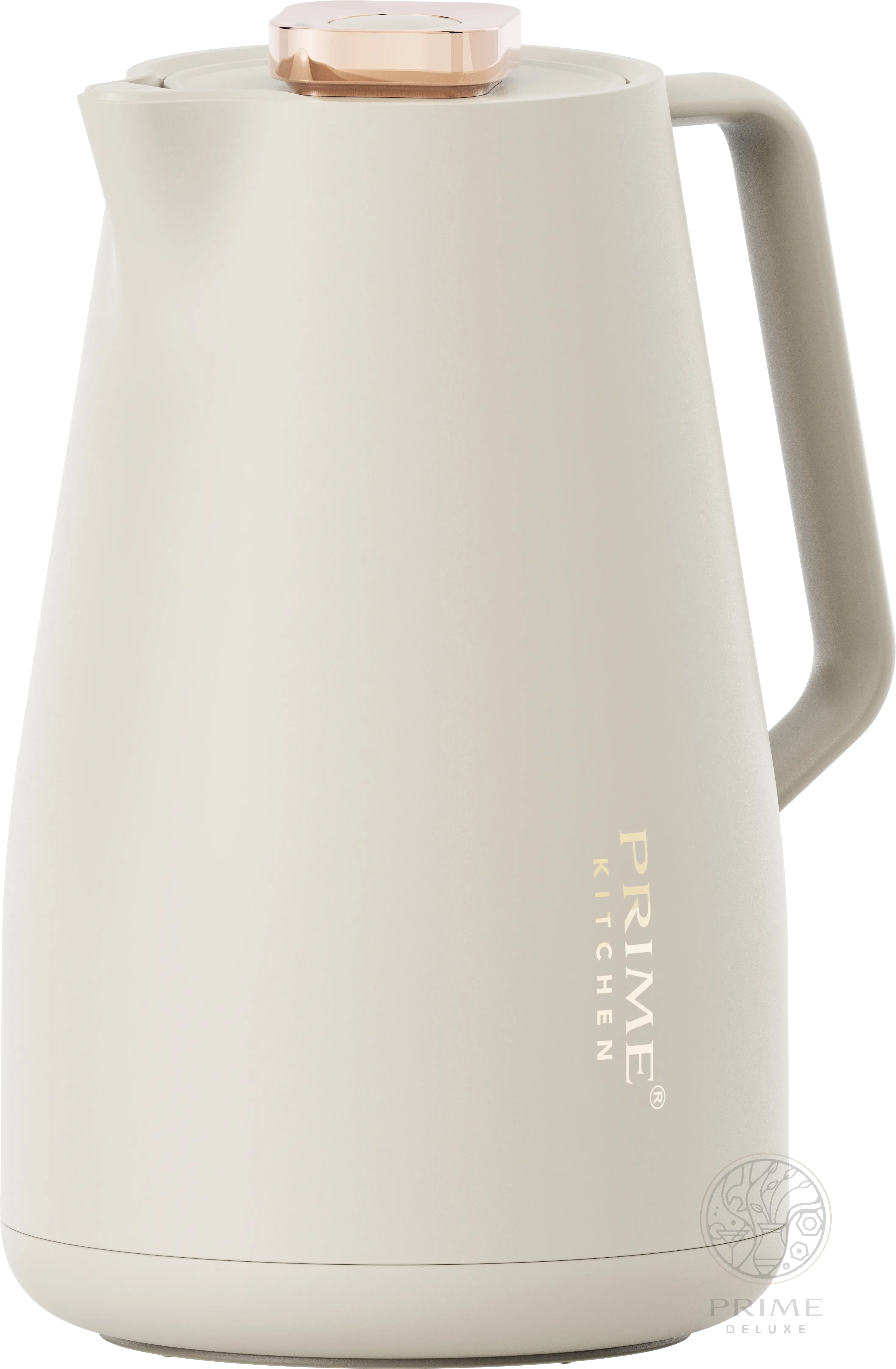 Prime Kitchen Thermoskanne 2L – Doppelwandige Isolierung, 12h heiß & 24h kalt, Einhand-Bedienung, Modernes Design mit Gold oder Silber Akzenten Prime Deluxe GmbH