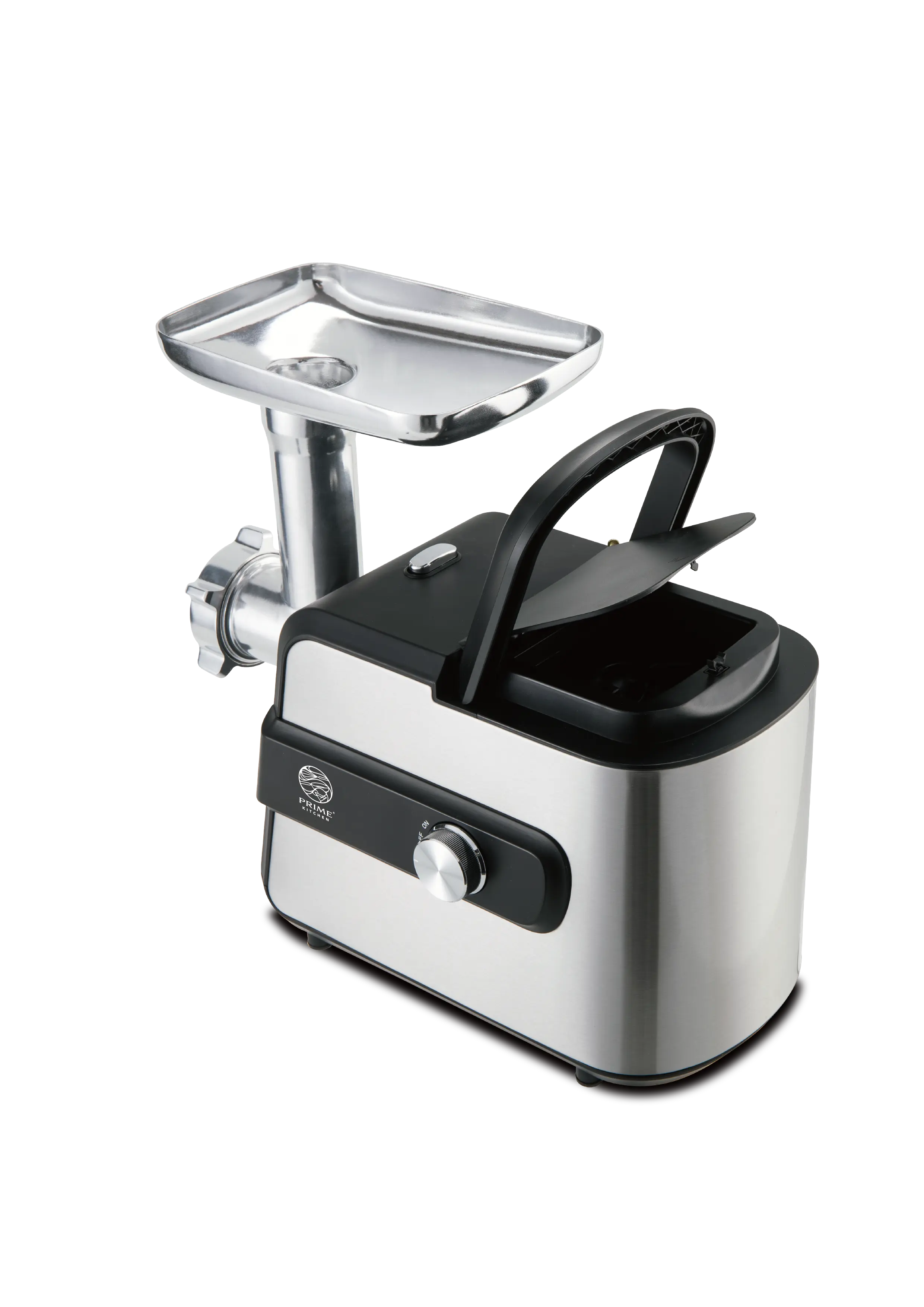 Elektrischer Fleischwolf Prime Kitchen MGY-150 – 1500W Edelstahl mit Rücklauf & Zubehörbox | Profi Fleischmaschine für Hackfleisch, Wurst & Kebbe Prime Deluxe GmbH