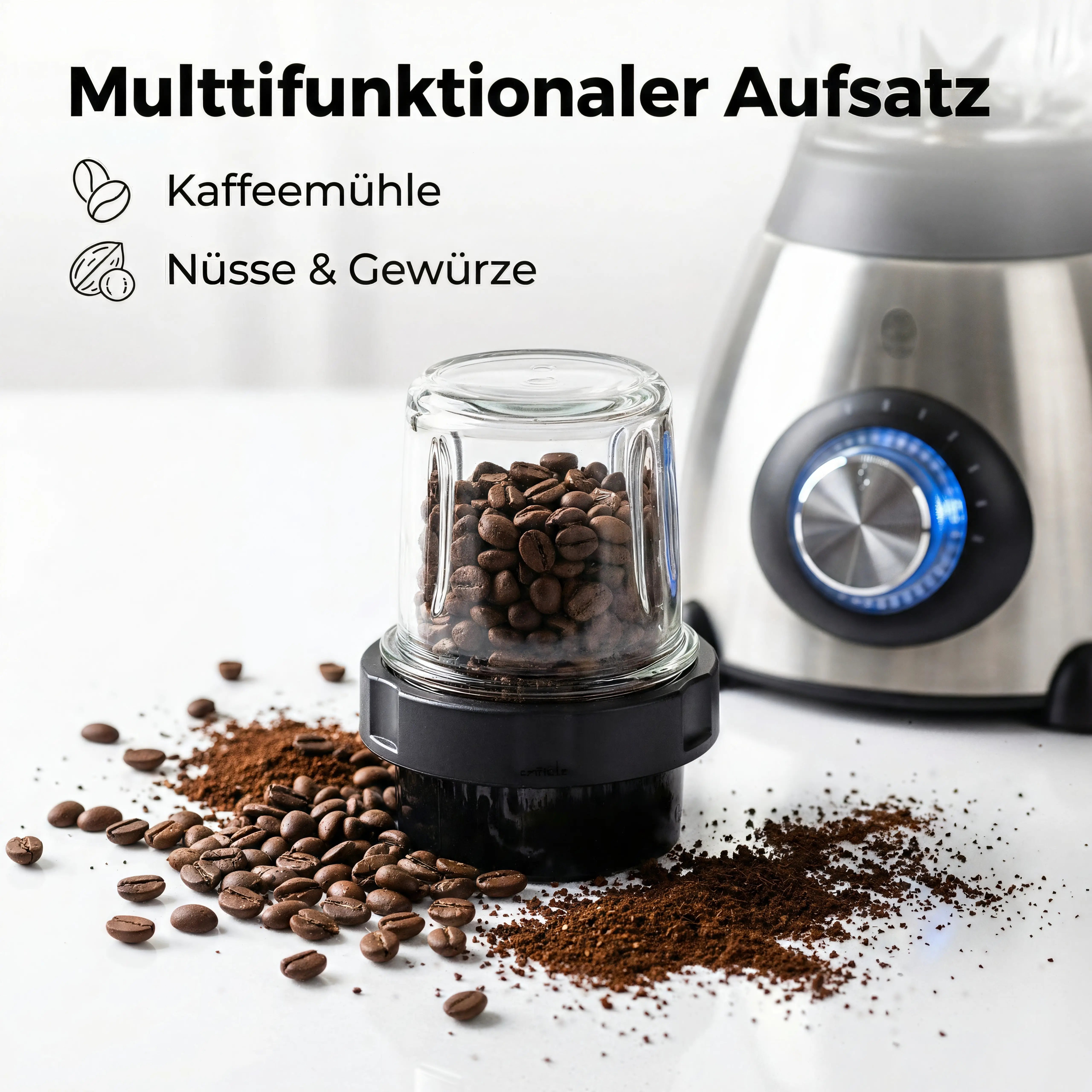 Prime Kitchen Standmixer 800W – Glasbehälter, Edelstahloptik & Ice Crusher Prime Deluxe GmbH