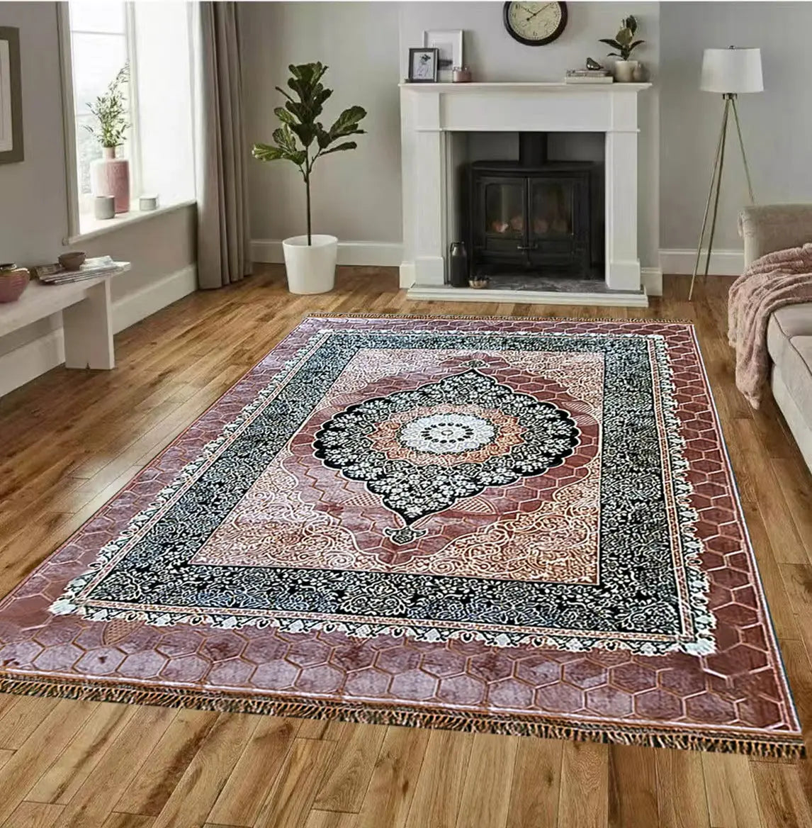 Rutschfester Teppich 200x300 cm – Weicher Designerteppich mit orientalischem Muster – Grau, Schwarz, Beige oder Rot Prime Deluxe GmbH