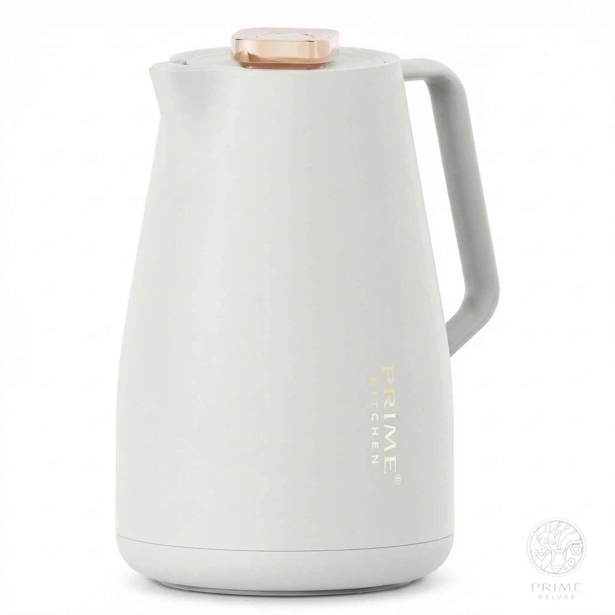 Prime Kitchen Thermoskanne 2L – Doppelwandige Isolierung, 12h heiß & 24h kalt, Einhand-Bedienung, Modernes Design mit Gold oder Silber Akzenten Prime Deluxe GmbH