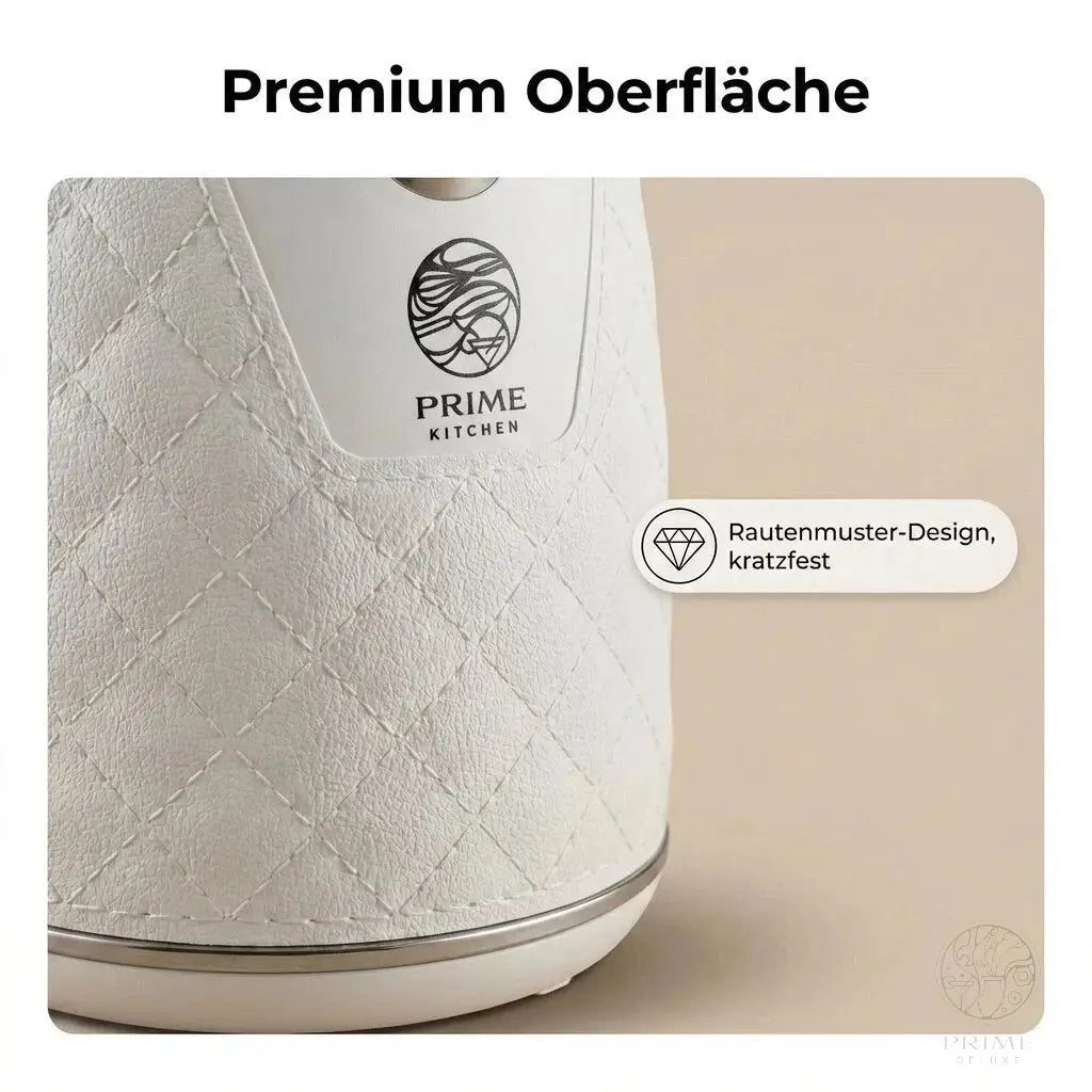 Prime Kitchen 2L Premium Wasserkocher aus Edelstahl – Schneller Wasserkocher mit Auto-Abschaltung & Überhitzungsschutz (Weiß, Braun, Schwarz) Prime Deluxe GmbH