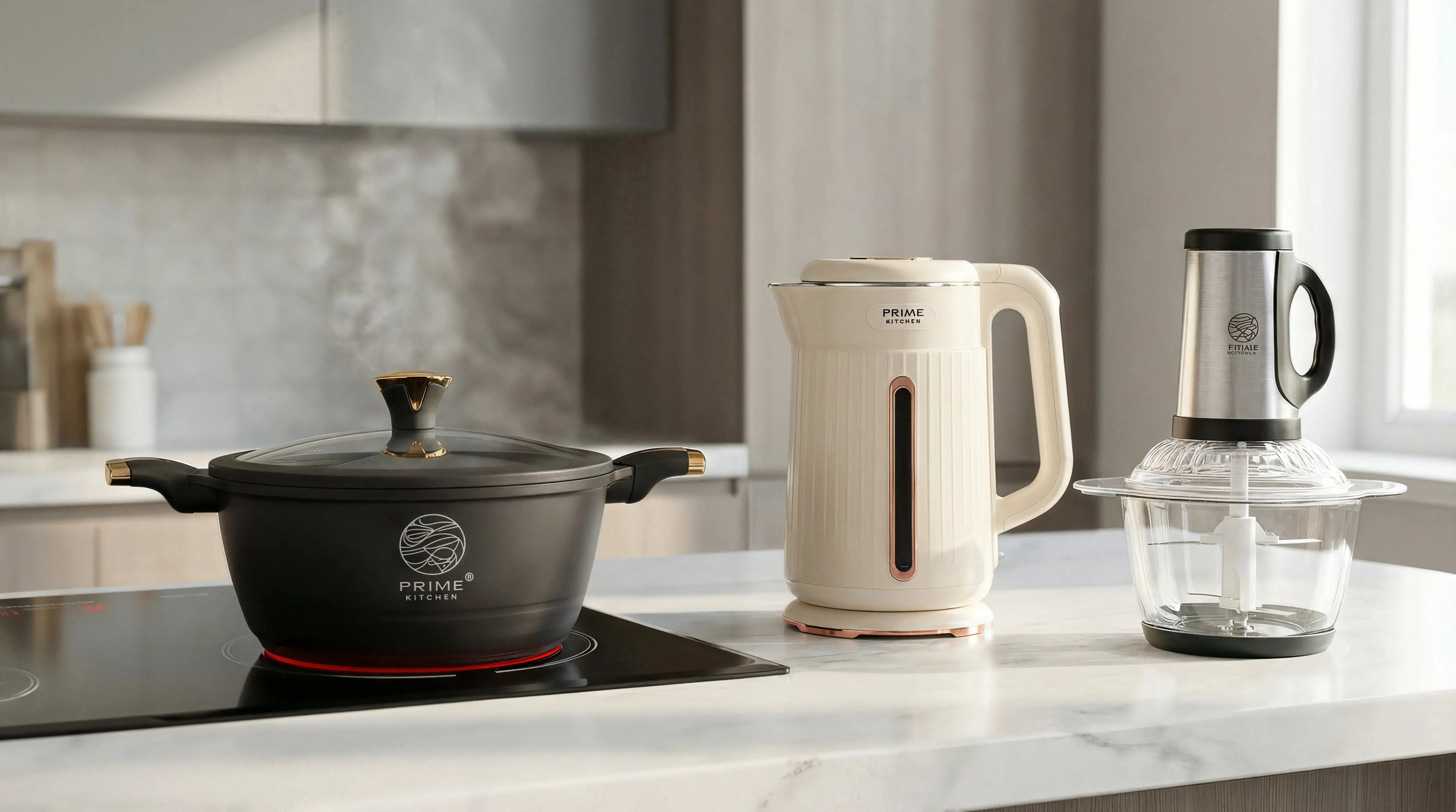 Prime Kitchen Küchenzubehör Set mit Töpfen und Pfannen