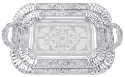 Elegantes 2er Tablett-Set aus Stahl mit Griffen – Hochwertig & Robust (36x26 cm & 46x36 cm) Prime Deluxe GmbH