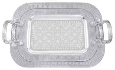 Elegantes 2er Tablett-Set aus Stahl mit Griffen – Hochwertig & Robust (36x26 cm & 46x36 cm) Prime Deluxe GmbH
