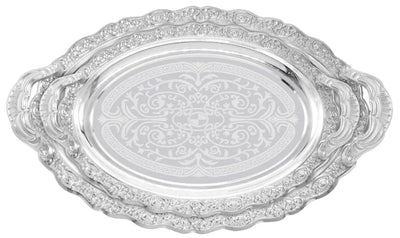 Elegantes 2er Tablett-Set aus Stahl mit Griffen – Hochwertig & Robust (36x26 cm & 46x36 cm) Prime Deluxe GmbH