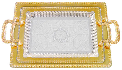 Elegantes 2er Tablett-Set aus Stahl mit Griffen – Hochwertig & Robust (36x26 cm & 46x36 cm) Prime Deluxe GmbH
