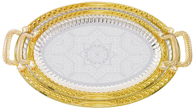 Elegantes 2er Tablett-Set aus Stahl mit Griffen – Hochwertig & Robust (36x26 cm & 46x36 cm) Prime Deluxe GmbH