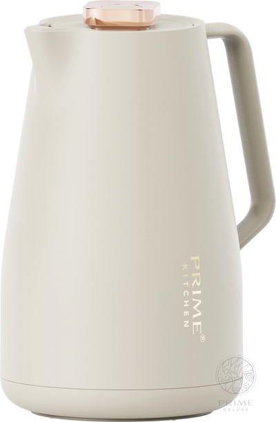 Prime Kitchen Thermoskanne 2L – Doppelwandige Isolierung, 12h heiß & 24h kalt, Einhand-Bedienung, Modernes Design mit Gold oder Silber Akzenten Prime Deluxe GmbH