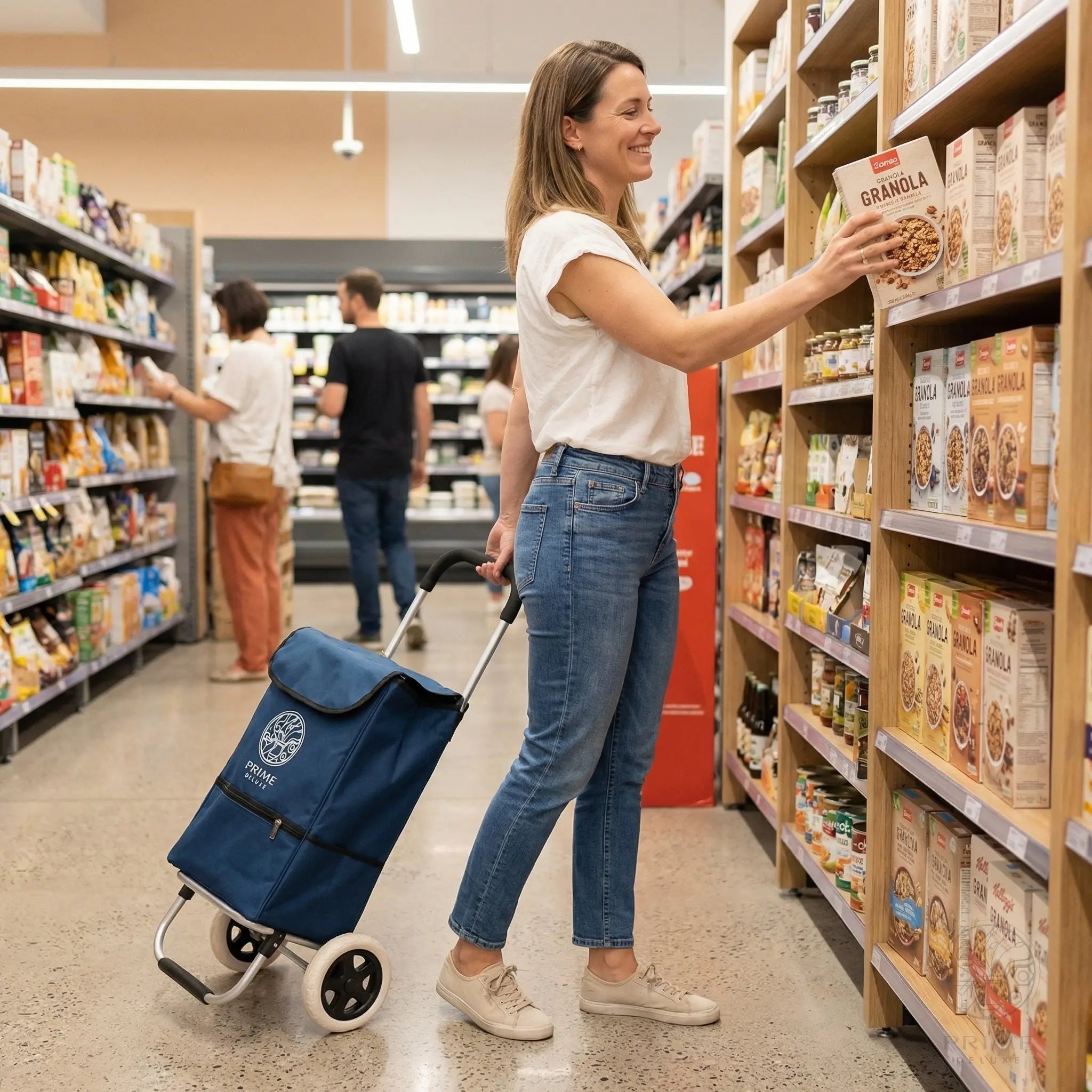 Prime Deluxe Einkaufstrolley – Faltbarer Hackenporsche mit großen Rädern & Tasche (verschiedene Farben) Prime Deluxe GmbH