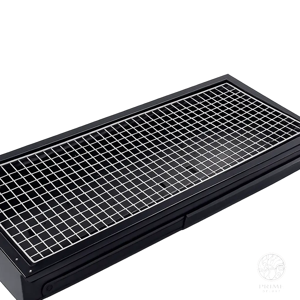 Faltbarer Holzkohlegrill 60 cm – Tragbarer Tischgrill mit Edelstahl-Grillrost & Kohle-Trennsystem Prime Deluxe GmbH