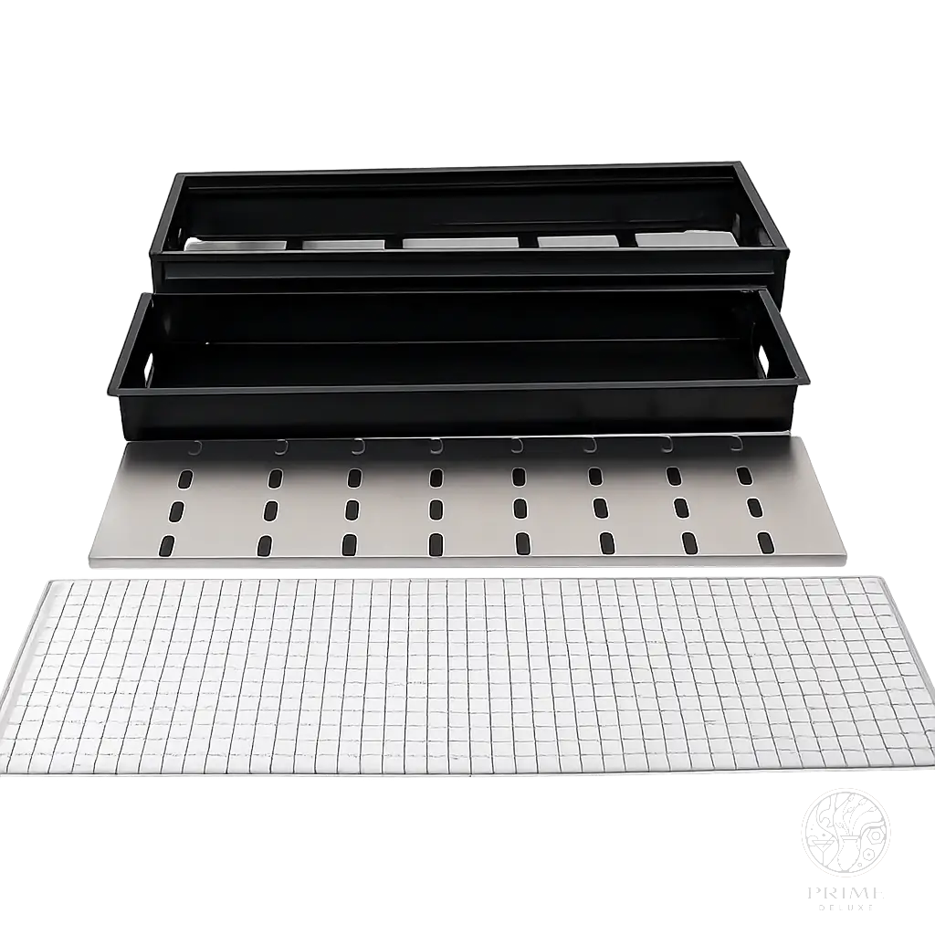 Faltbarer Holzkohlegrill 60 cm – Tragbarer Tischgrill mit Edelstahl-Grillrost & Kohle-Trennsystem Prime Deluxe GmbH