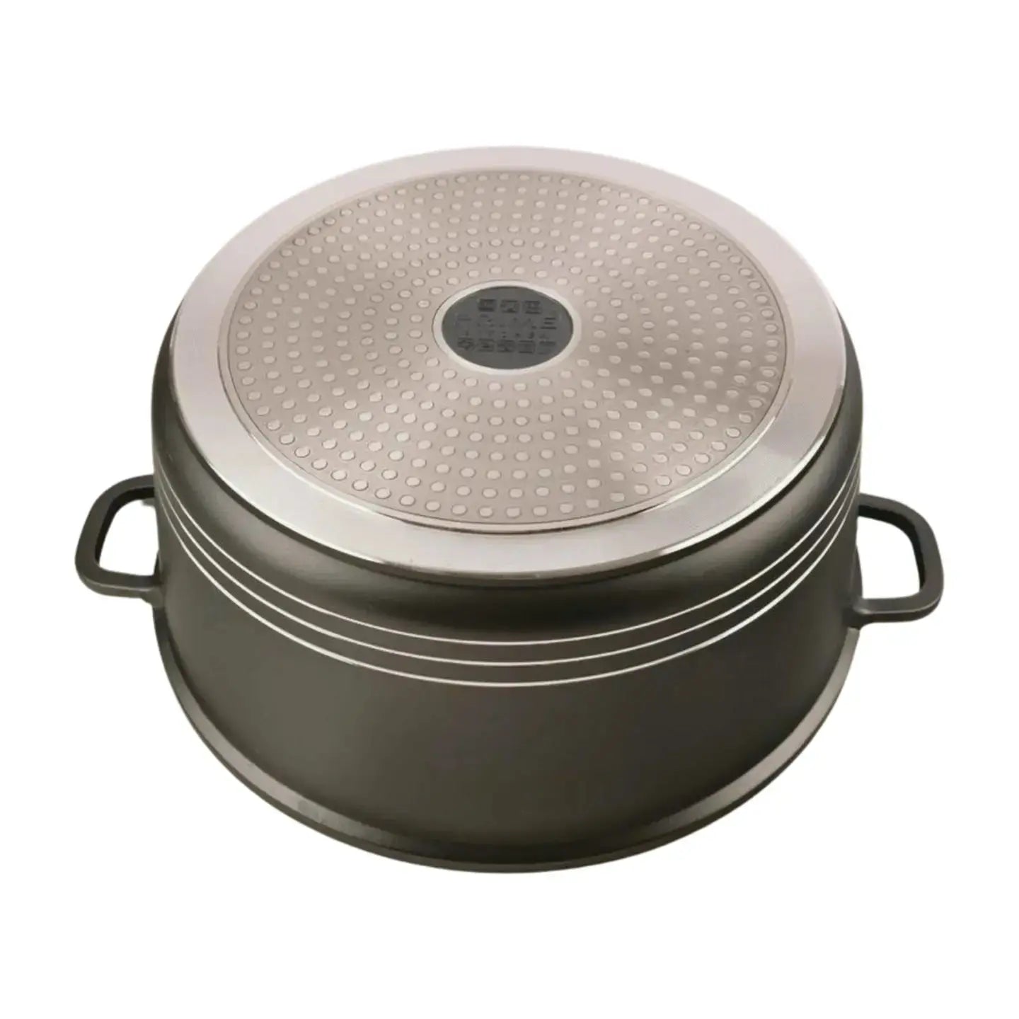 Kochtopf-Set 3-teilig – 24cm / 28cm / 30cm – Aluguss Töpfe mit Glasdeckel, Induktion geeignet