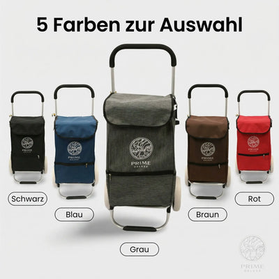 Prime Deluxe Einkaufstrolley – Faltbarer Hackenporsche mit großen Rädern & Tasche (verschiedene Farben) Prime Deluxe GmbH