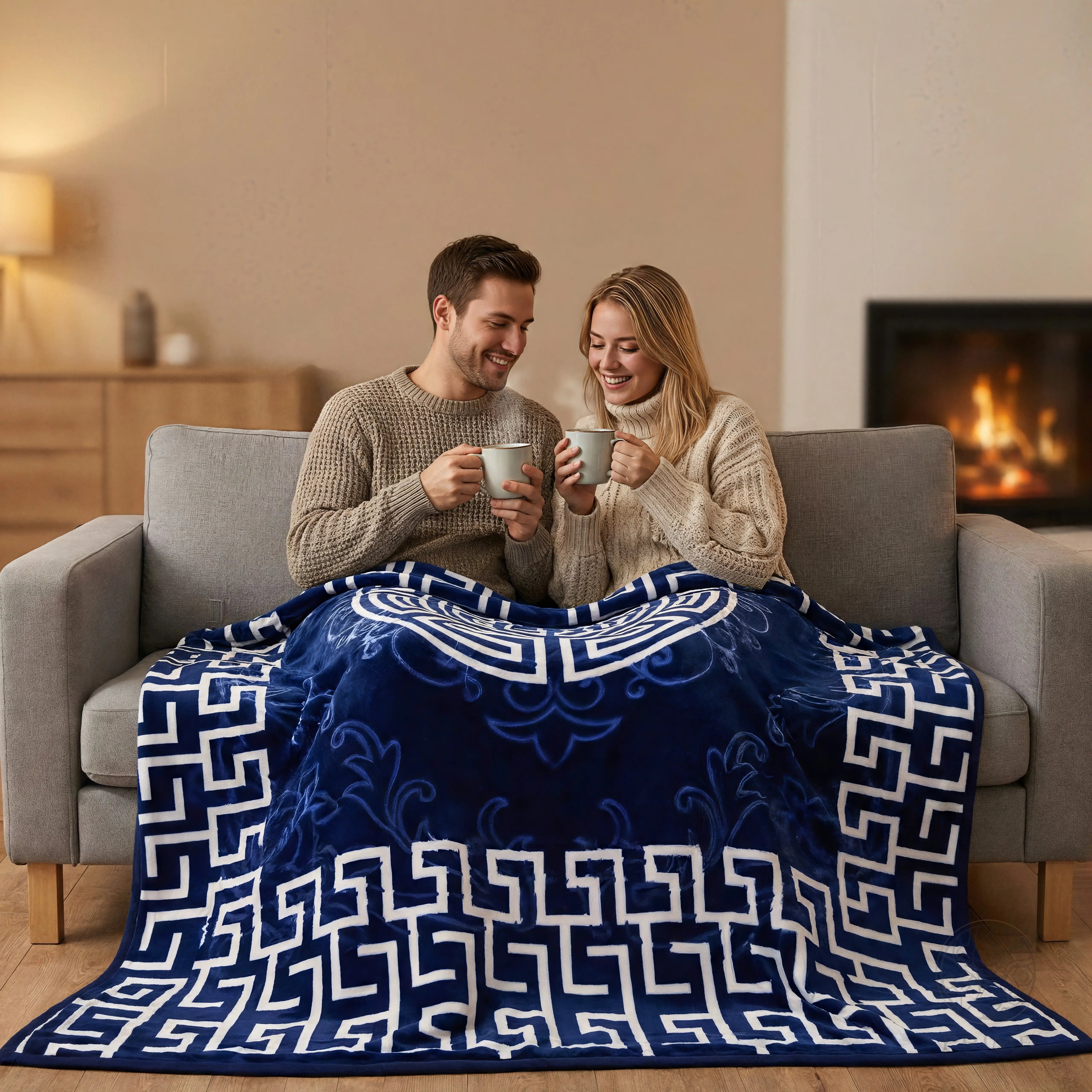 Prime Homely Kuscheldecke 200x240cm – 4kg schwere Luxusdecke mit edlem Muster – Winterdecke Prime Deluxe GmbH