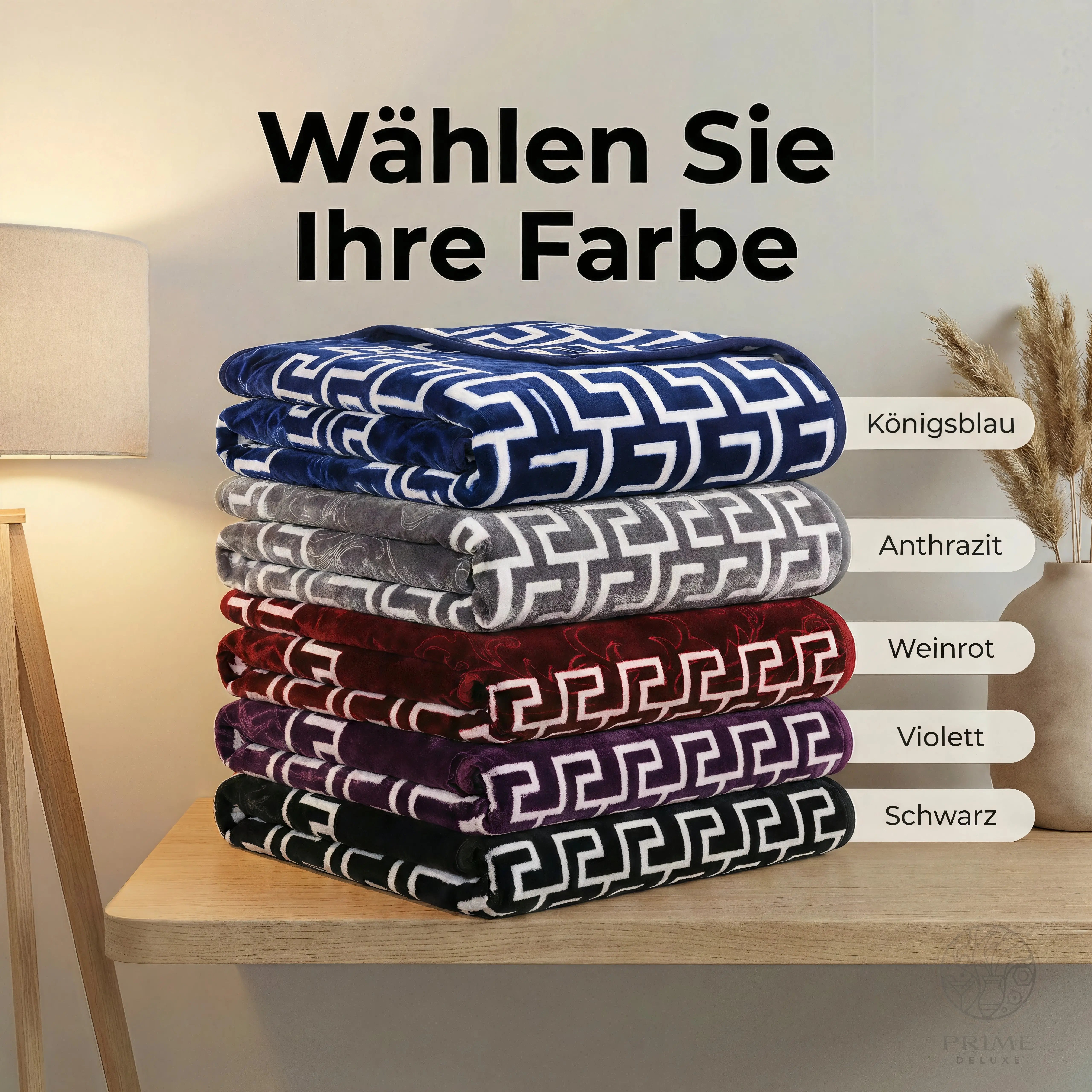 Prime Homely Kuscheldecke 200x240cm – 4kg schwere Luxusdecke mit edlem Muster – Winterdecke Prime Deluxe GmbH