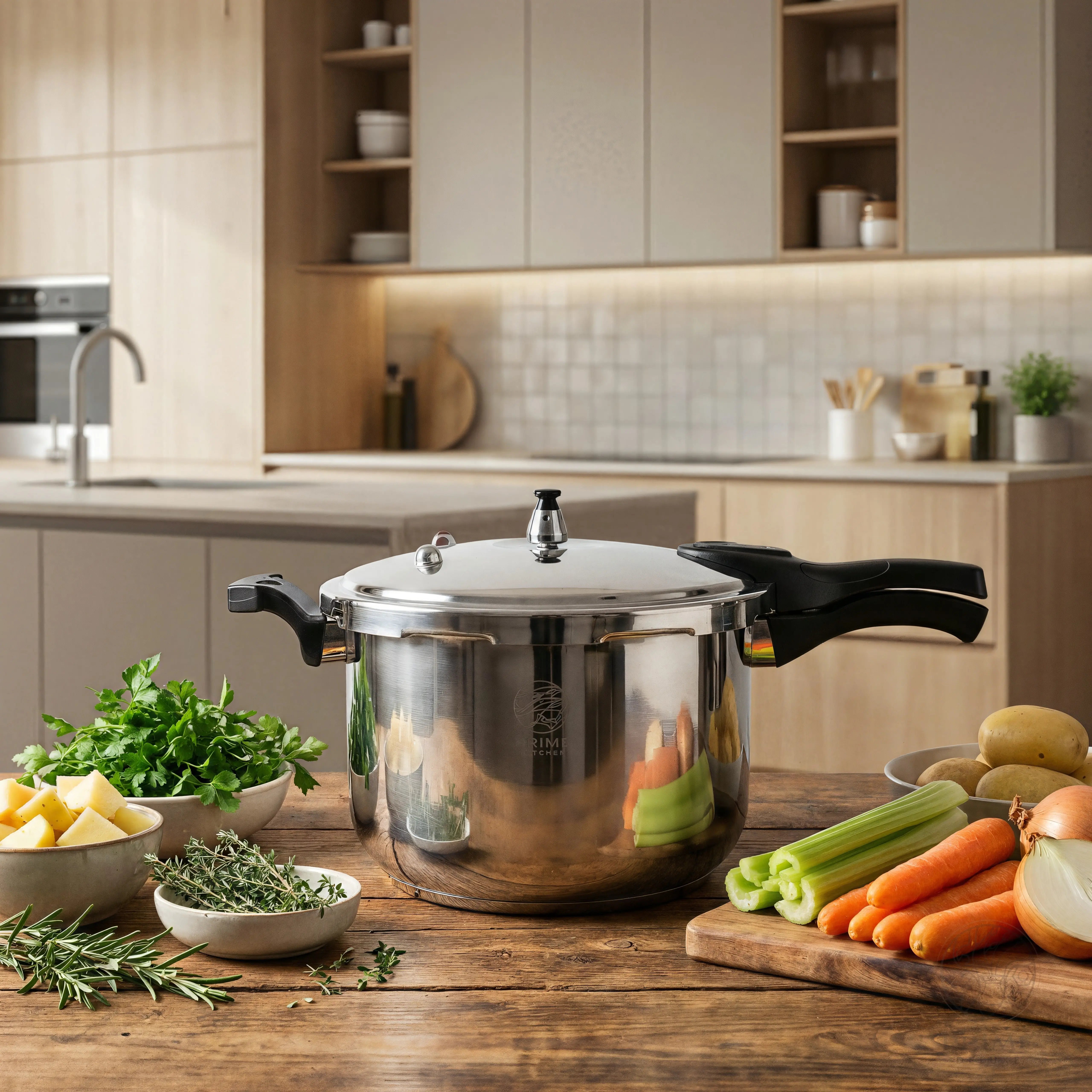 Prime Kitchen Schnellkochtopf aus Edelstahl – 5L–13L | Induktion & Gas geeignet Prime Deluxe GmbH