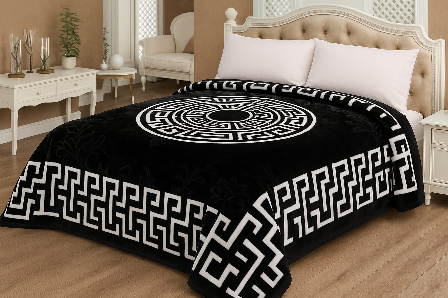 Prime Homely Kuscheldecke 200x240cm – 4kg schwere Luxusdecke mit edlem Muster – Winterdecke