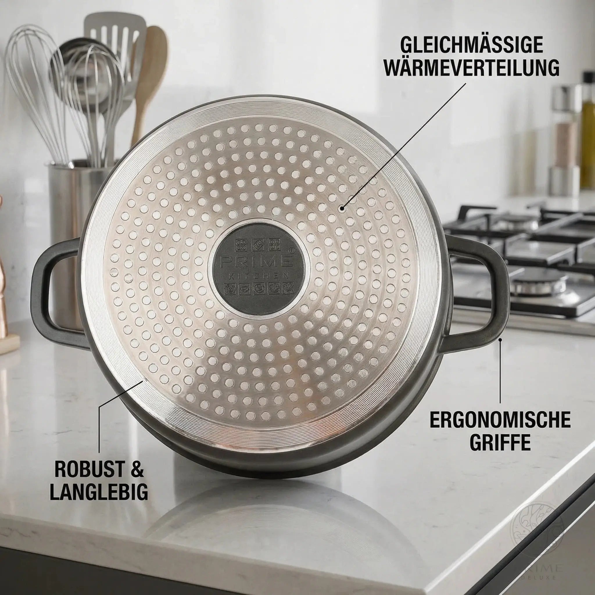 Prime Kitchen Kochtopf aus Aluguss – 20 cm bis 44 cm – Induktionsgeeignet, ergonomisch & pflegeleicht Prime Deluxe GmbH
