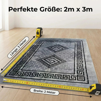 Vintage Teppich 200x300 cm aus Polyester mit rutschfester Unterseite – Wohnzimmer Teppich in 4 Farben Prime Deluxe GmbH