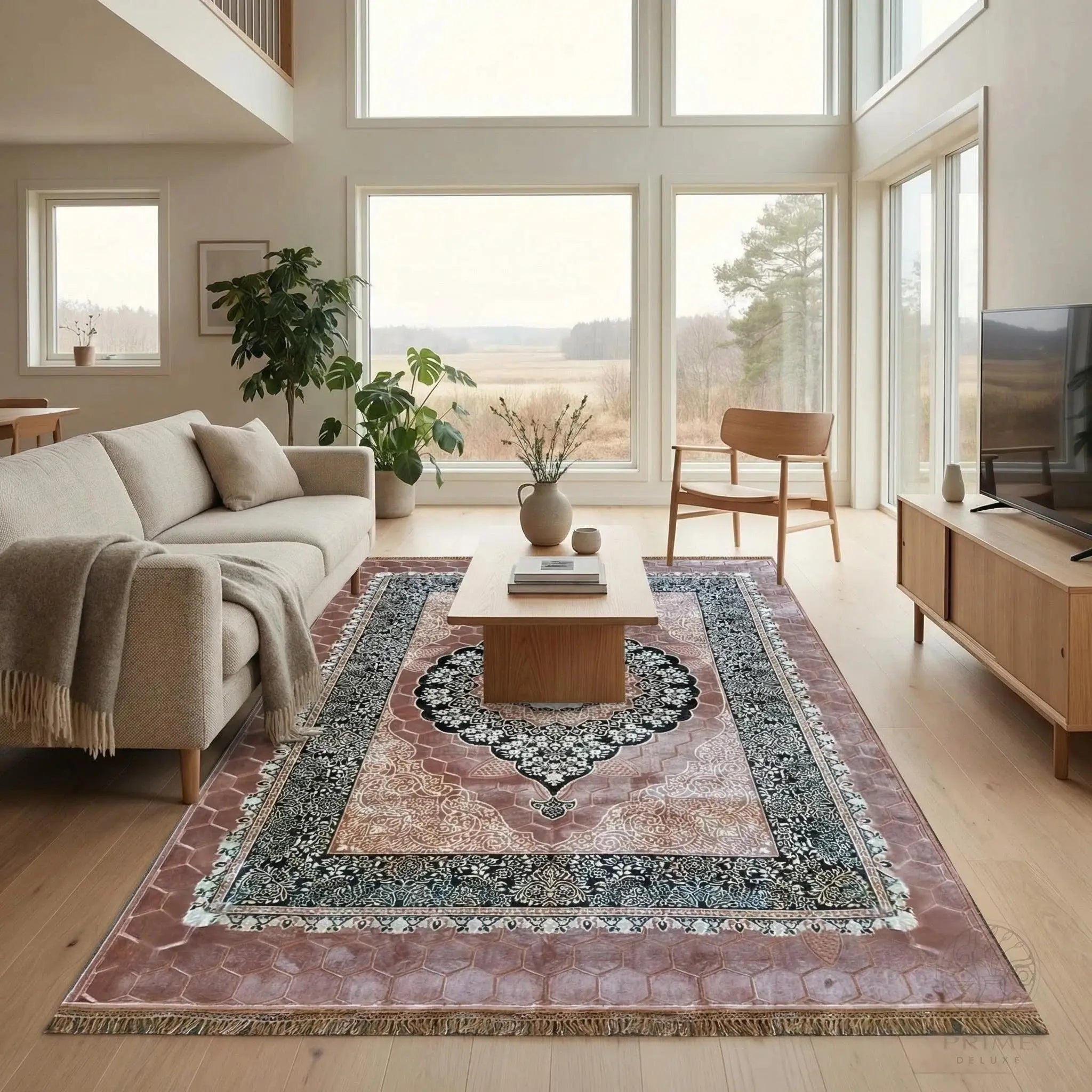 Rutschfester Teppich 200x300 cm – Weicher Designerteppich mit orientalischem Muster Prime Deluxe GmbH