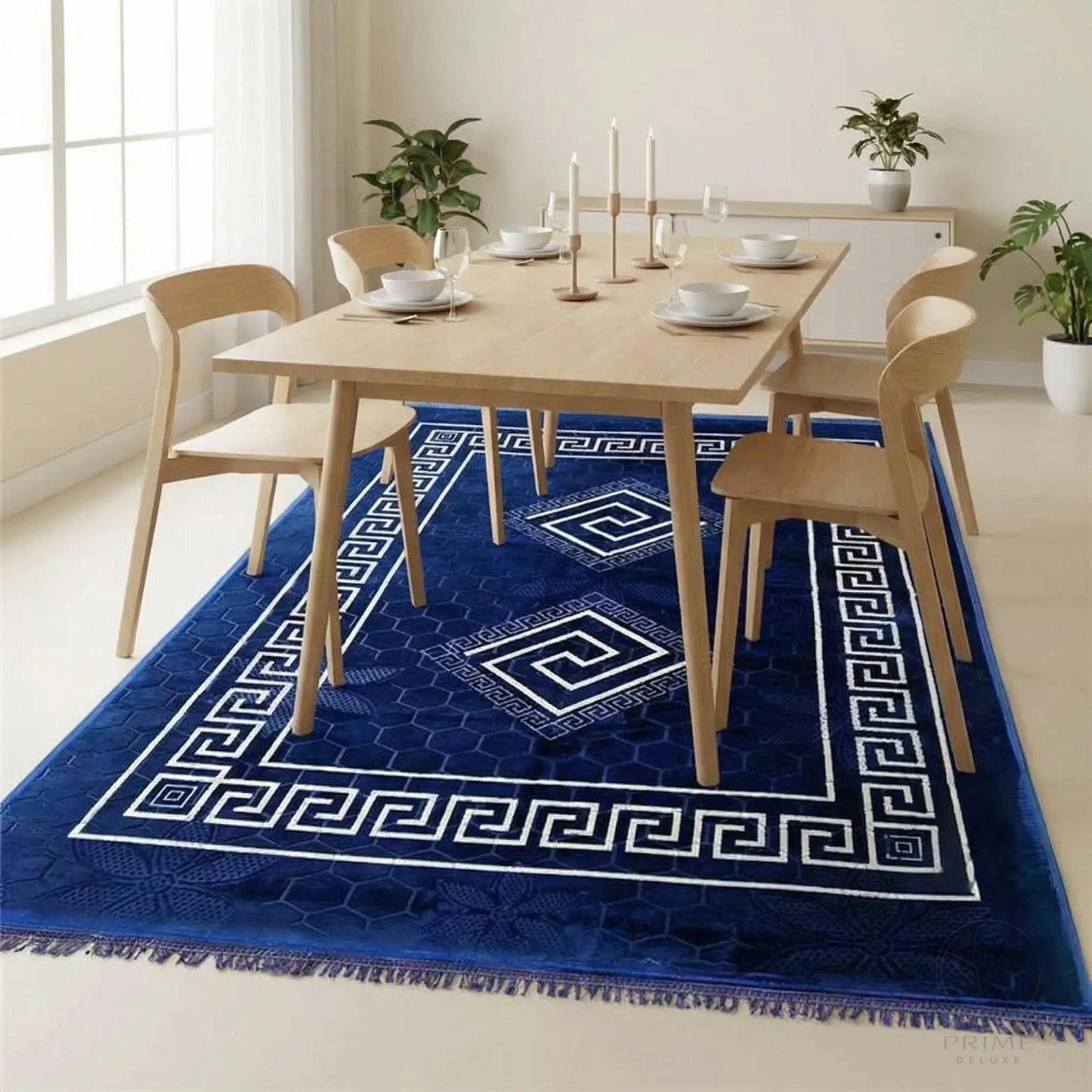 Vintage Teppich 200x300 cm aus Polyester mit rutschfester Unterseite – Wohnzimmer Teppich in 4 Farben Prime Deluxe GmbH