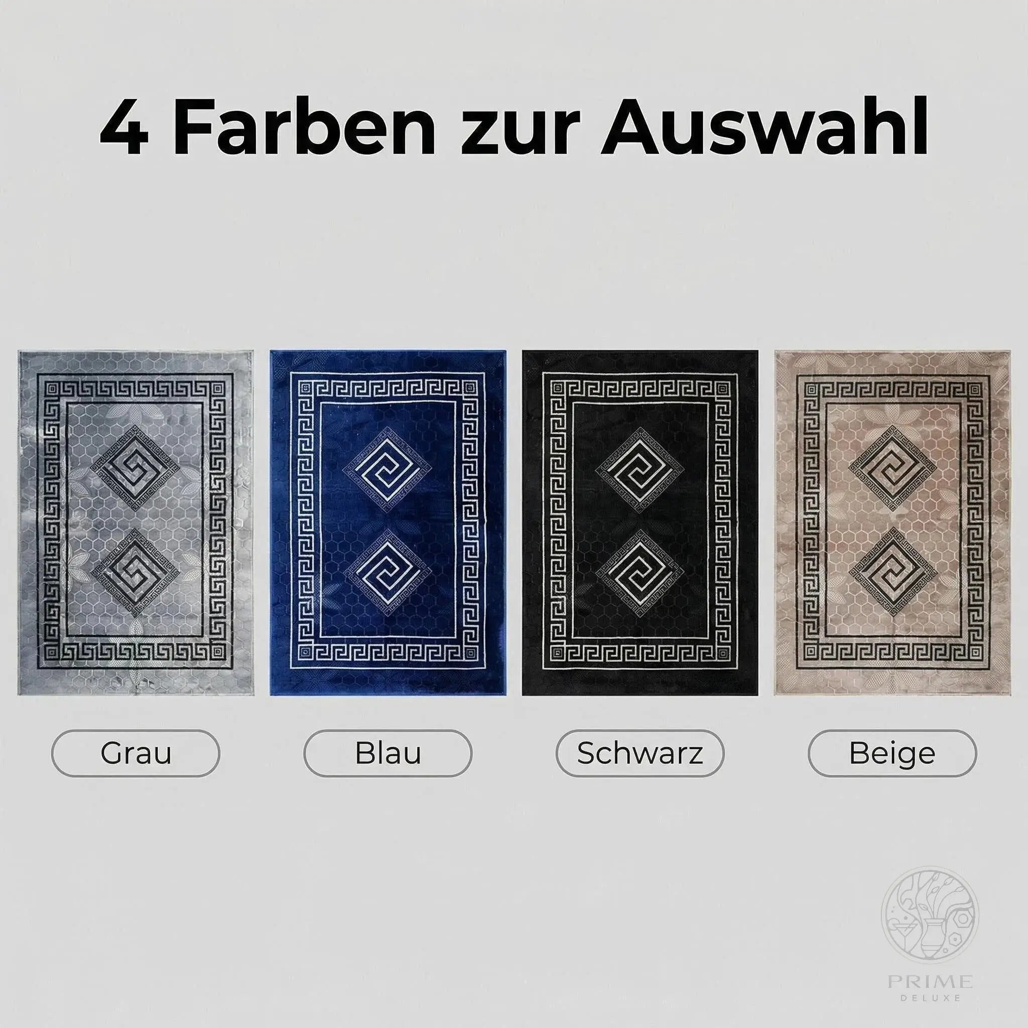 Vintage Teppich 200x300 cm aus Polyester mit rutschfester Unterseite – Wohnzimmer Teppich in 4 Farben Prime Deluxe GmbH