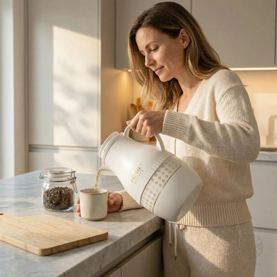 Prime Kitchen Premium Thermo Teekanne 2L – Teefilter für losen Tee, 12h heiß & 24h kalt Prime Deluxe GmbH