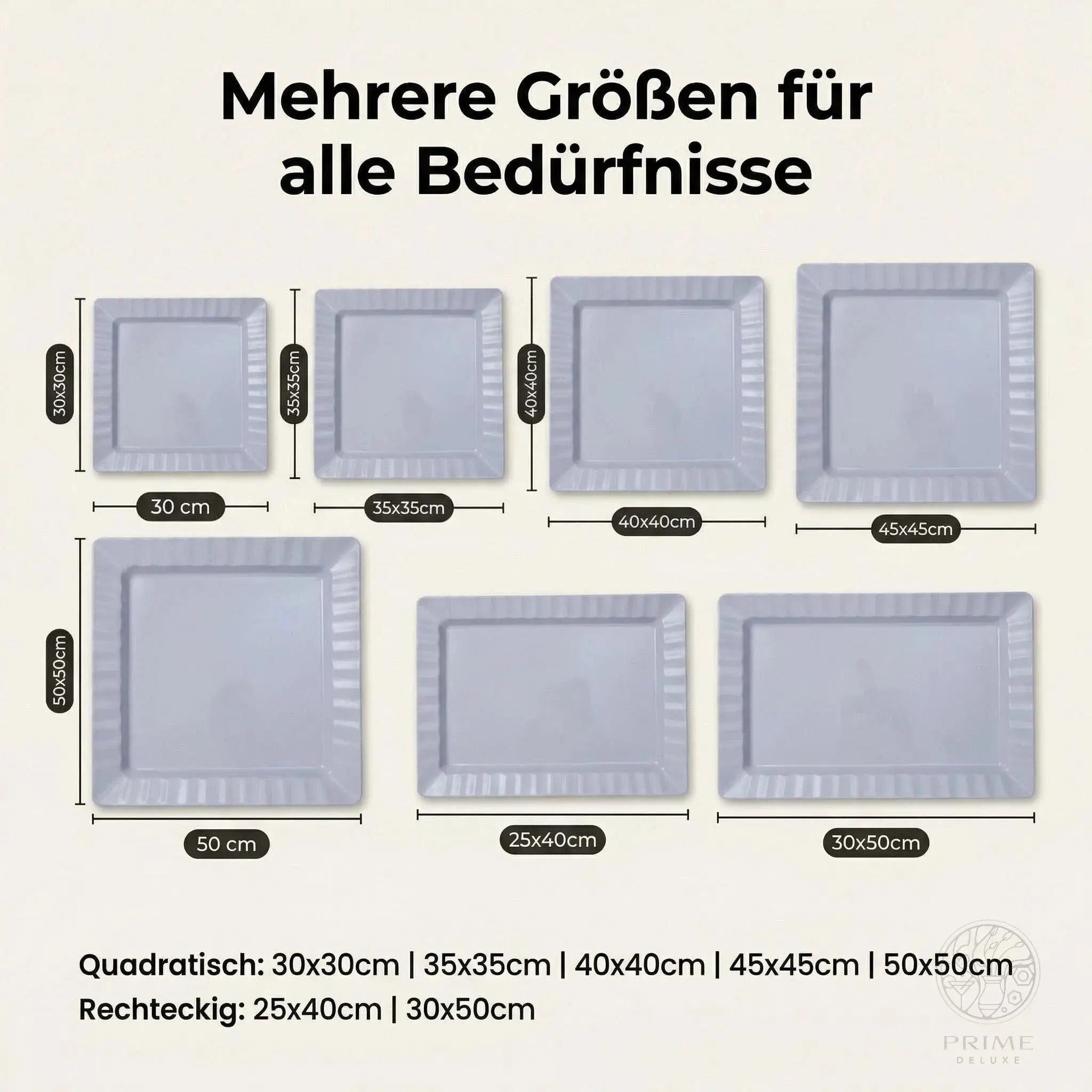 Melamin Servierteller Weiß | Quadratisch & Rechteckig Prime Deluxe GmbH