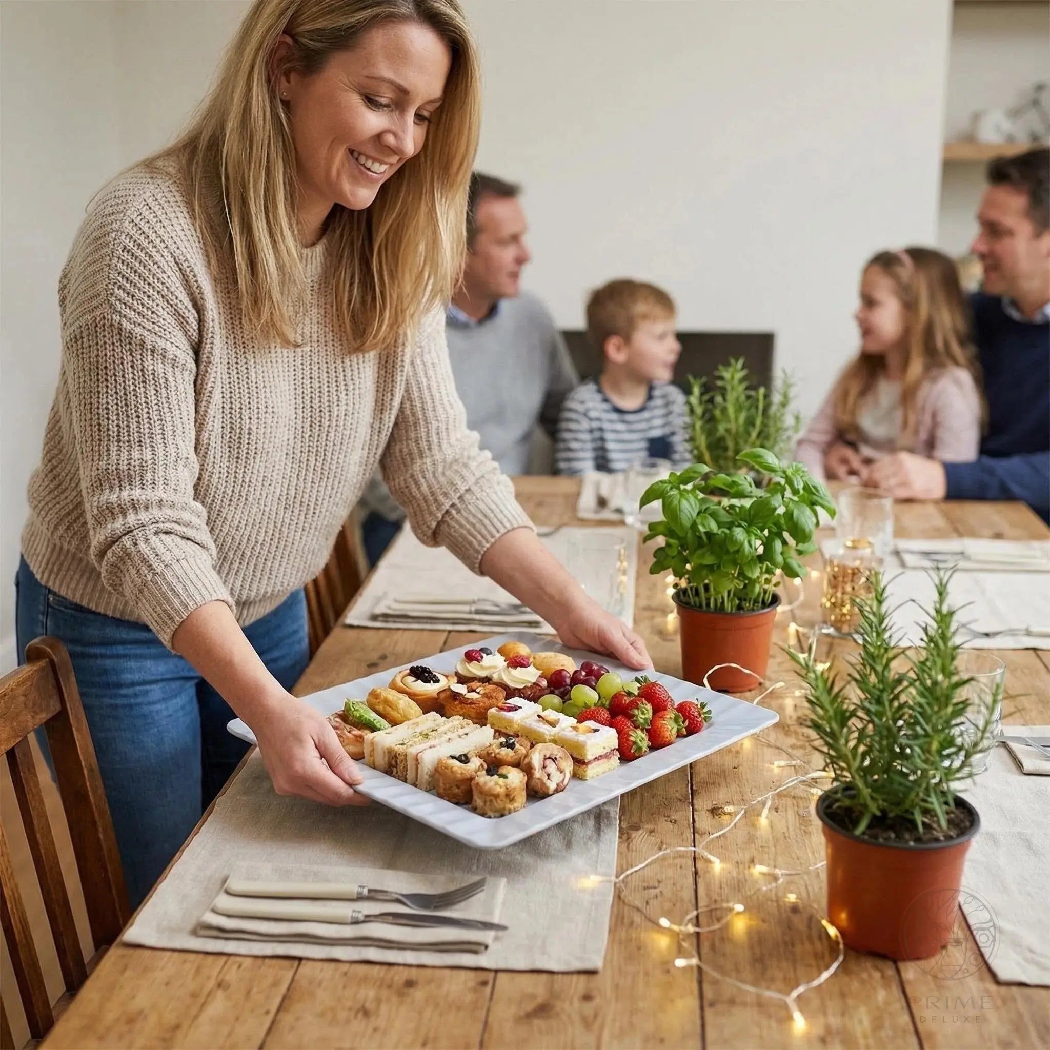 Melamin Servierteller Weiß | Quadratisch & Rechteckig Prime Deluxe GmbH