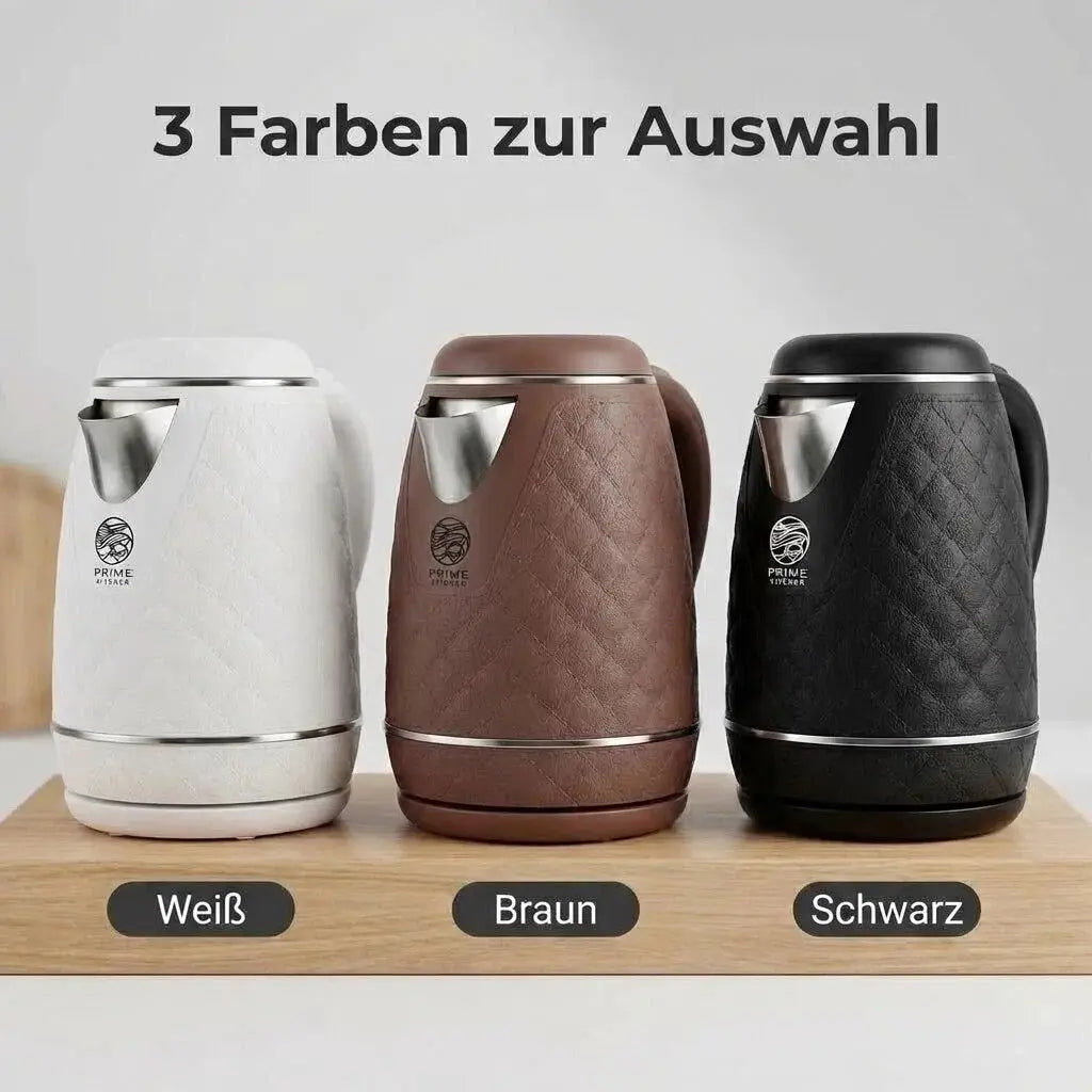 Prime Kitchen 2L Premium Wasserkocher aus Edelstahl – Schneller Wasserkocher mit Auto-Abschaltung & Überhitzungsschutz (Weiß, Braun, Schwarz) Prime Deluxe GmbH