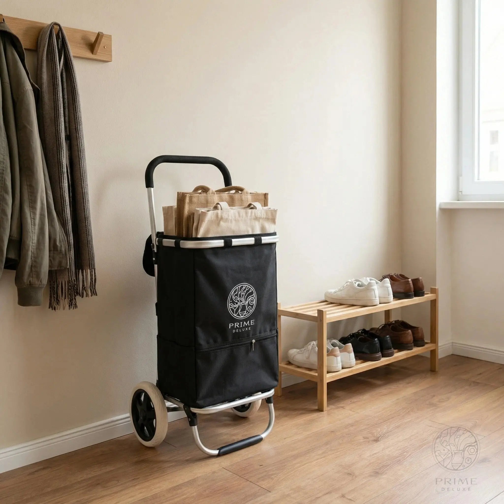 Prime Deluxe Einkaufstrolley – Faltbarer Hackenporsche mit großen Rädern & Tasche (verschiedene Farben) Prime Deluxe GmbH