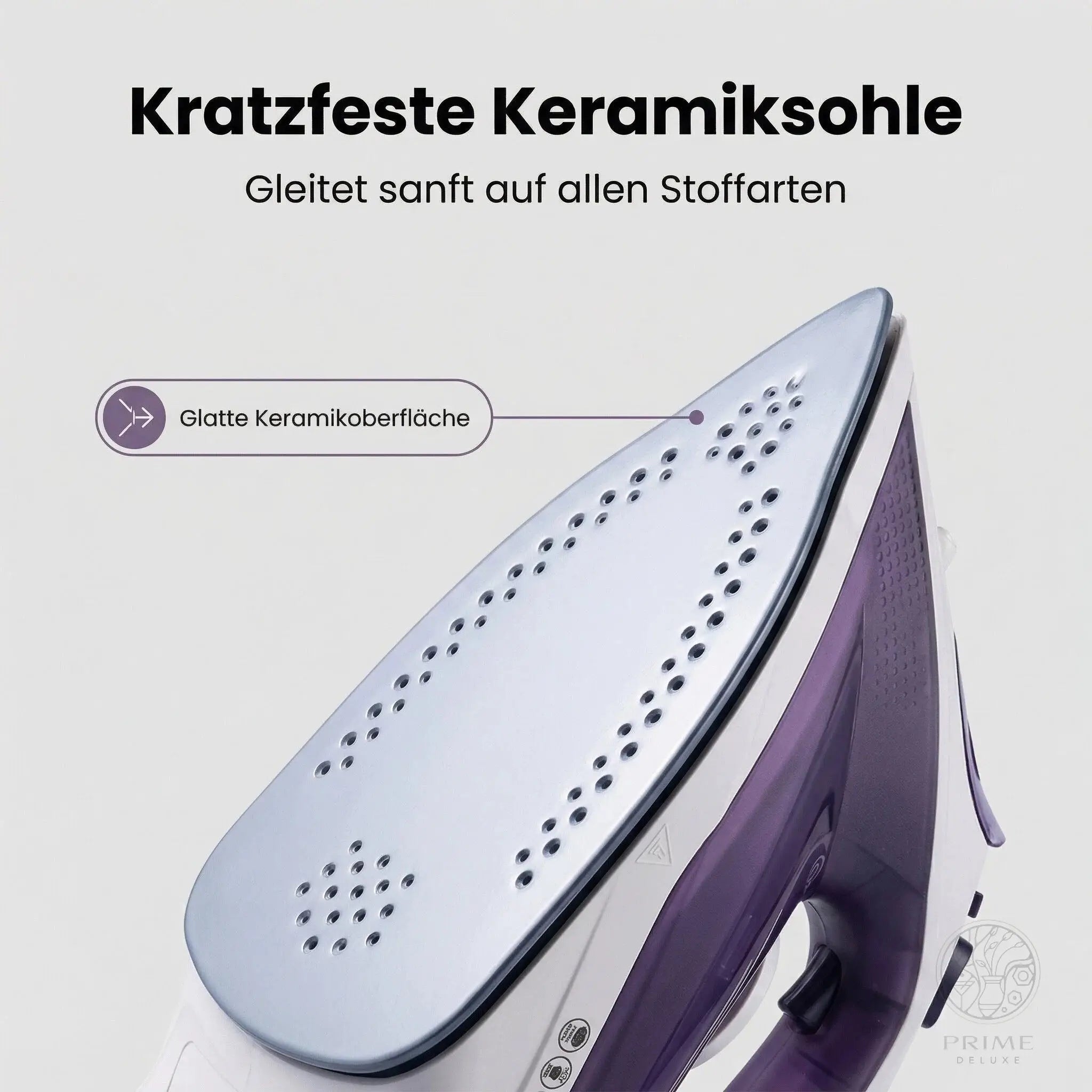 Dampfbügeleisen mit Keramiksohle & Dampf – 4 Farben Bügeleisen Prime Homely Prime Deluxe GmbH