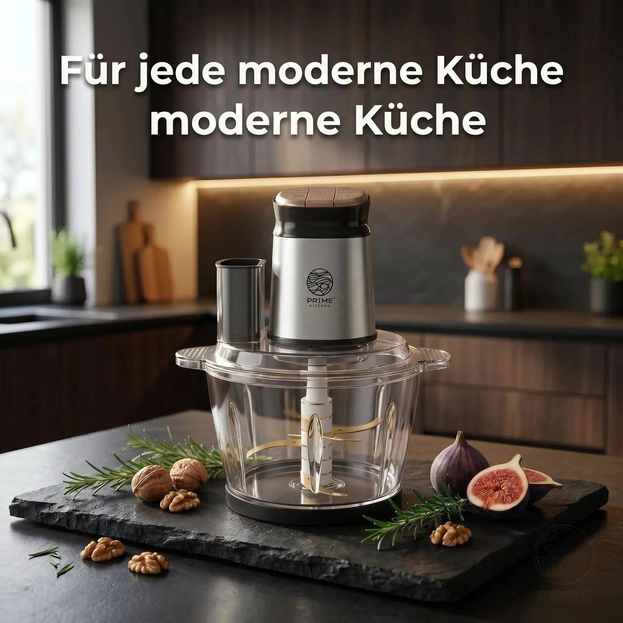 Prime Kitchen Multifunktions-Zerkleinerer aus Glas – Elektrischer Küchenzerkleinerer 3L / 5L mit 3 Geschwindigkeiten & Pulsfunktion Prime Deluxe GmbH